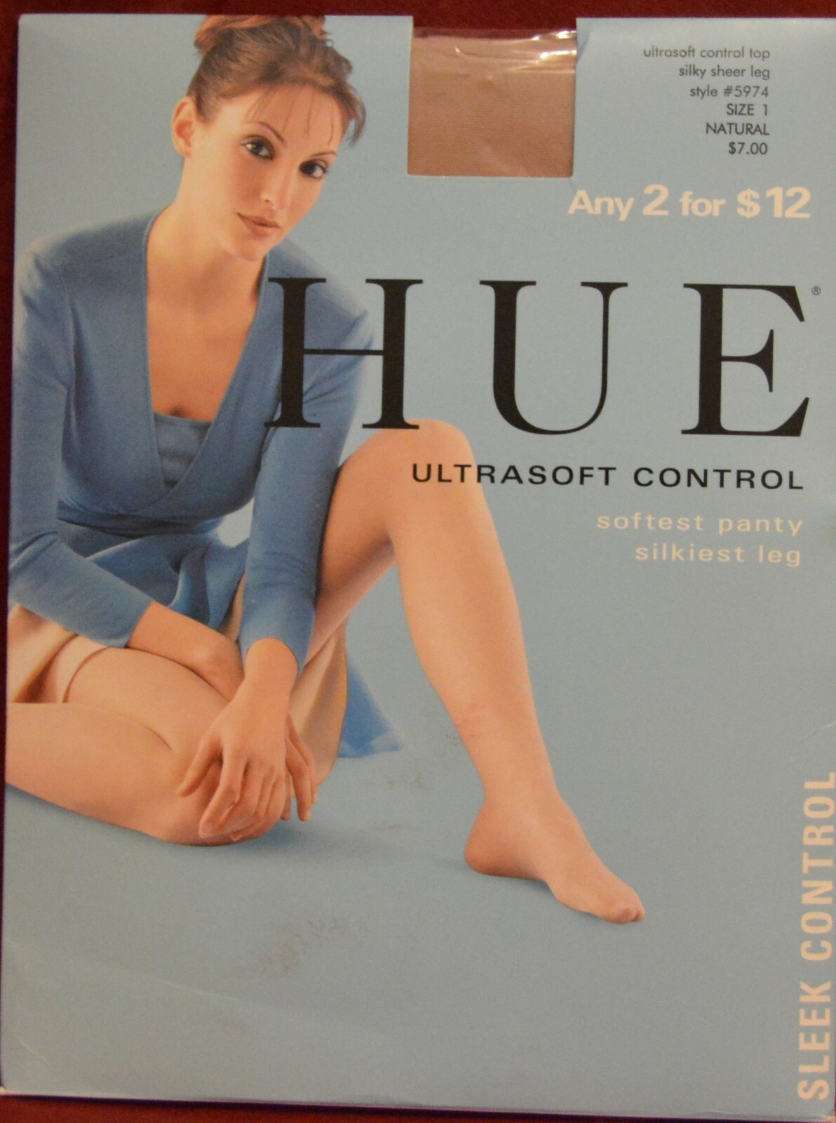 Hue Ultra Soft Control Silkiest Control Top Pantyhose S/M/L Navy Beige (DD20)