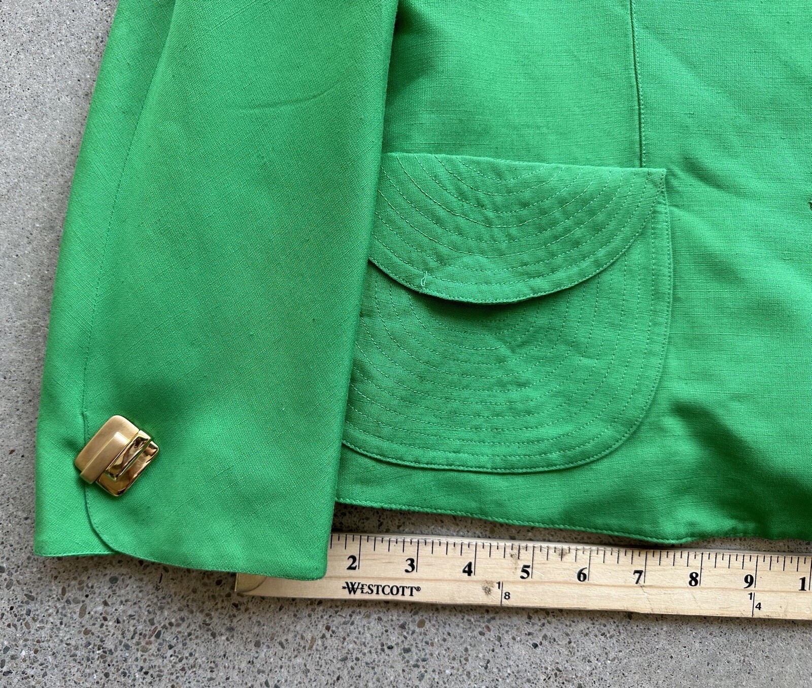 Vintage PSI Couture Green Saint Patricks Blazer & Skirt Set Sz 14 Union Made USA