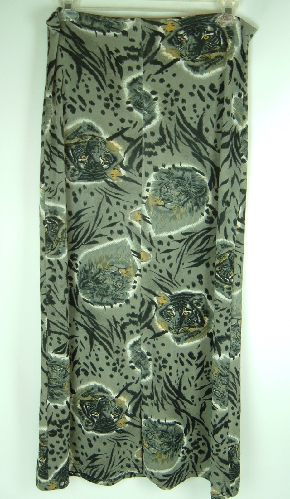 Vtg Skirt 90s Lion Tiger Print 1XL Mobwife Stretchy Travel Maxi Modest Boho
