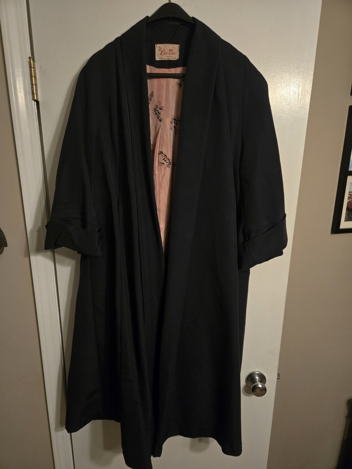 Vintage Cee-Dee Coat Black Lined Women’s