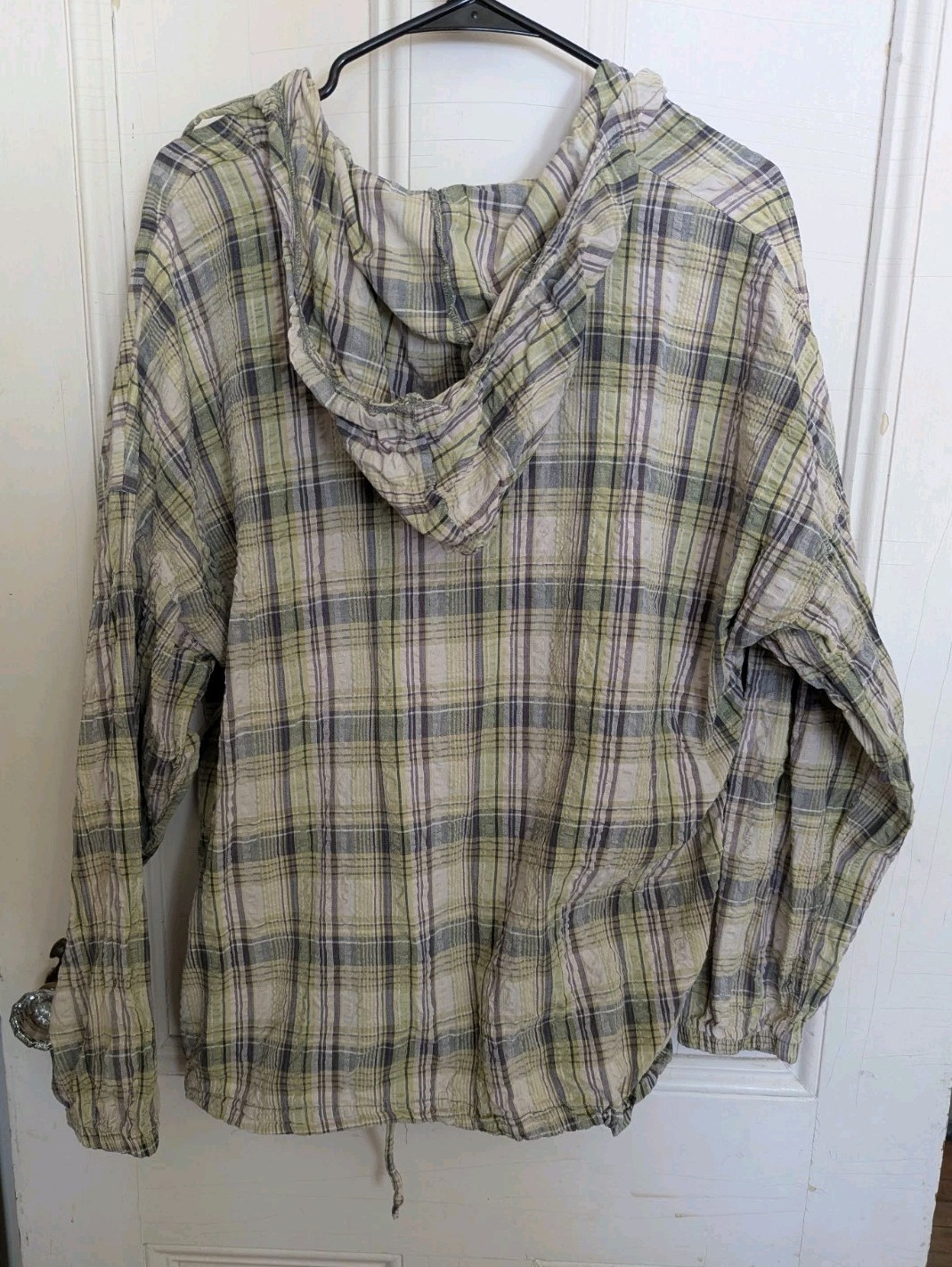 Vintage Hooded Pullover Top Made In USA Women’s L/XL Oversized Cotton