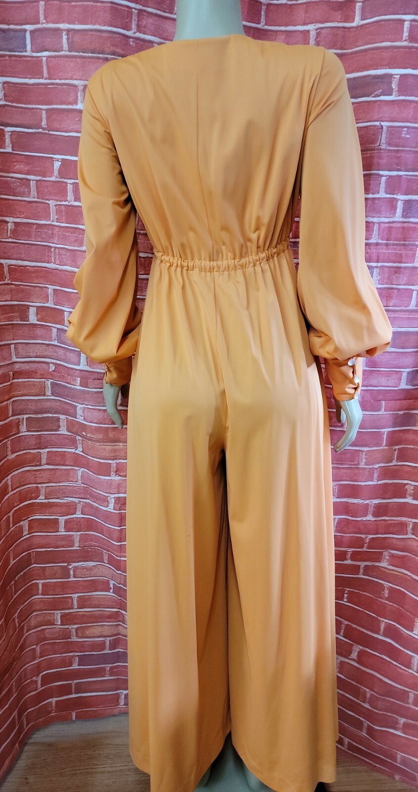Vanity Fair, Peignoir Vintage Lingerie UNIQUE STYLE Jumpsuit Orange Sz 12 #CB4