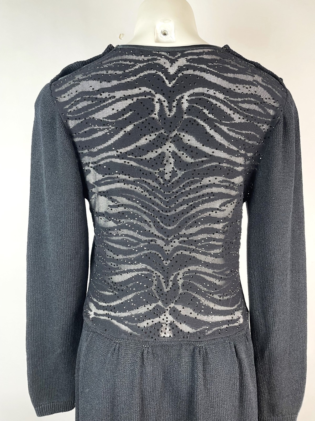 Vintage 80s St. John Santana Knit Dress Sheer Sequin Mesh Cocktail Dress 8 Mend