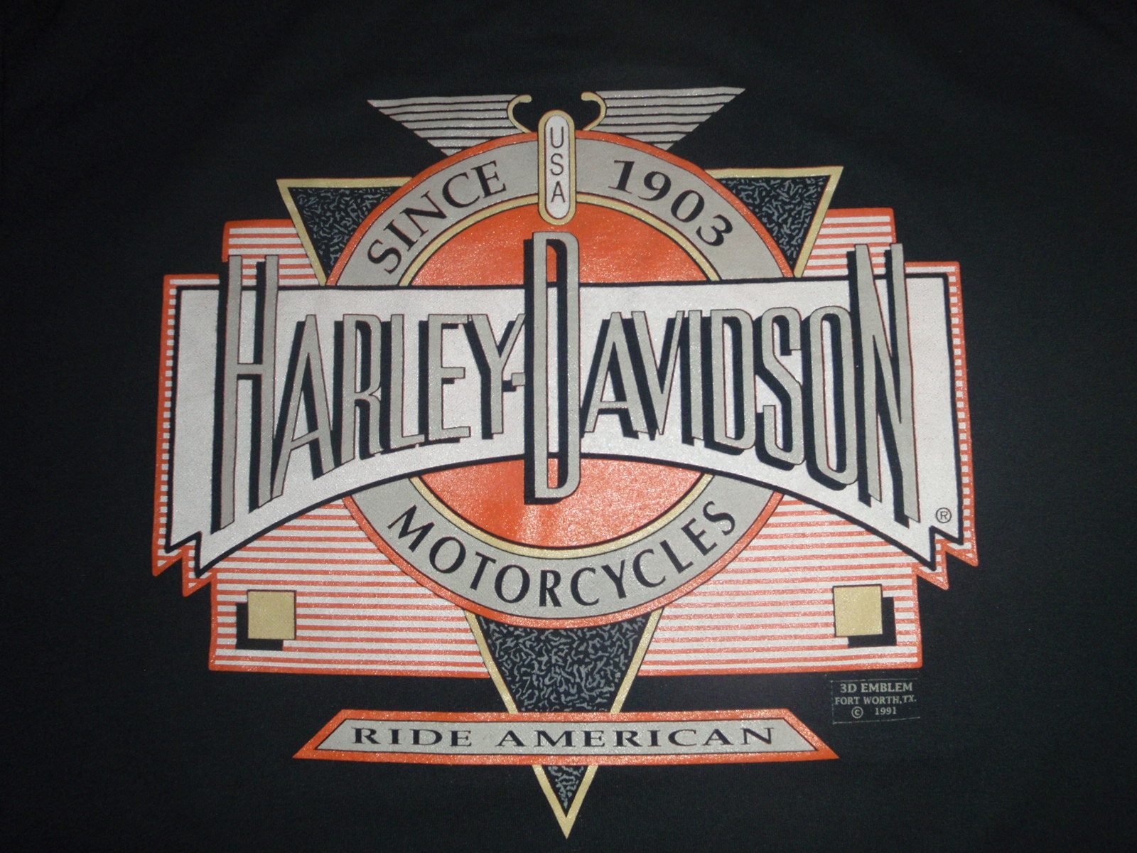Vintage Harley Davidson 3D T-shirt NEW NEVER WORN Biker rocker 80s 90s 1903