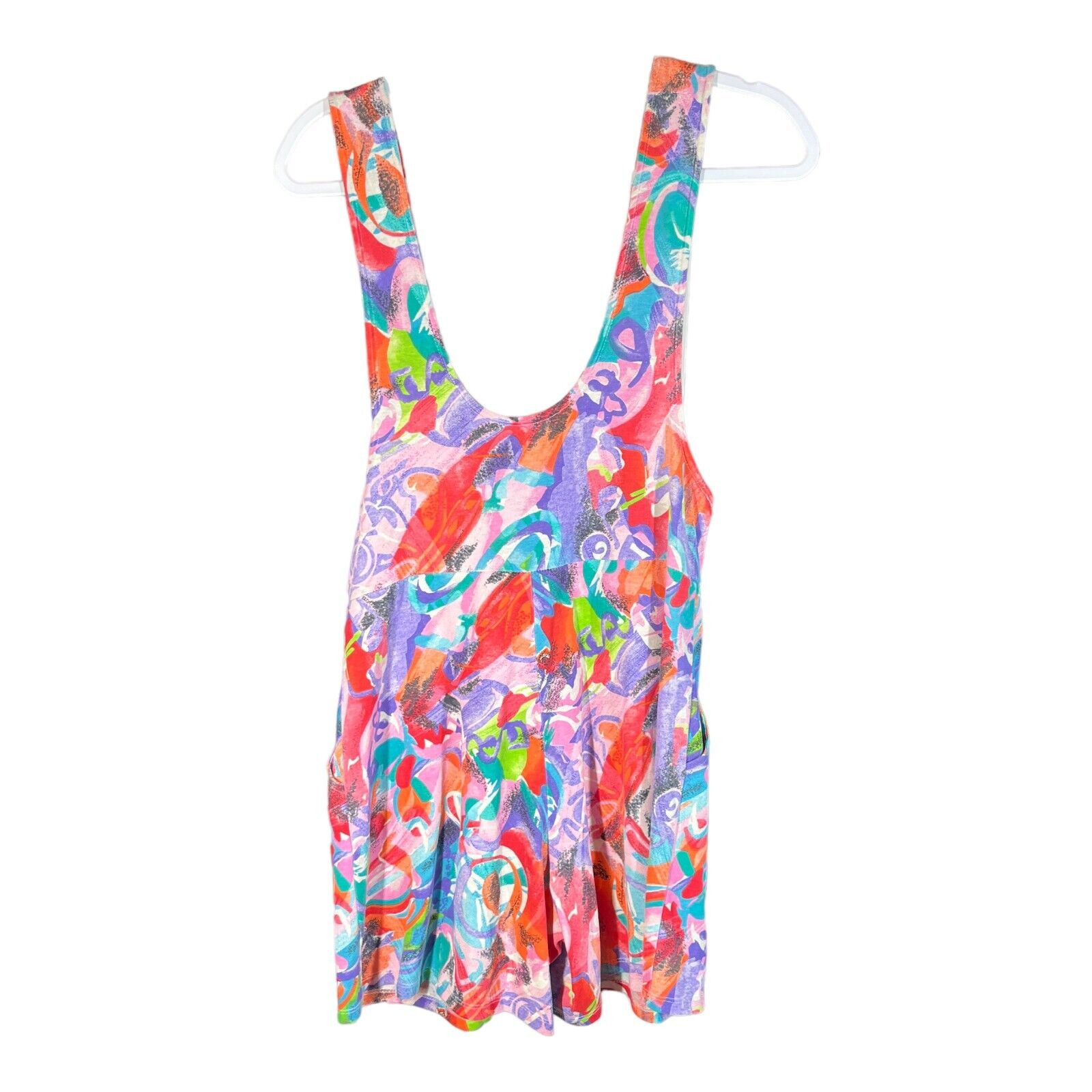 Eber San Francisco Vintage 80s Women Romper Bright Multicolor Punky Brewster Kid