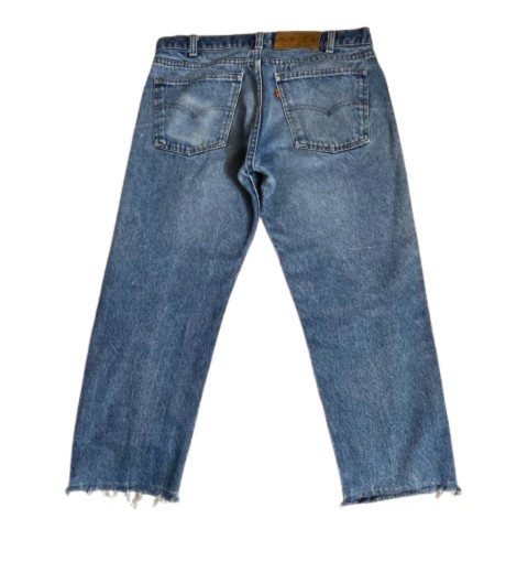Vintage 80s Levi’s 505 Jeans Orange Tab Frayed Hem 30×27 Straight Leg Made USA