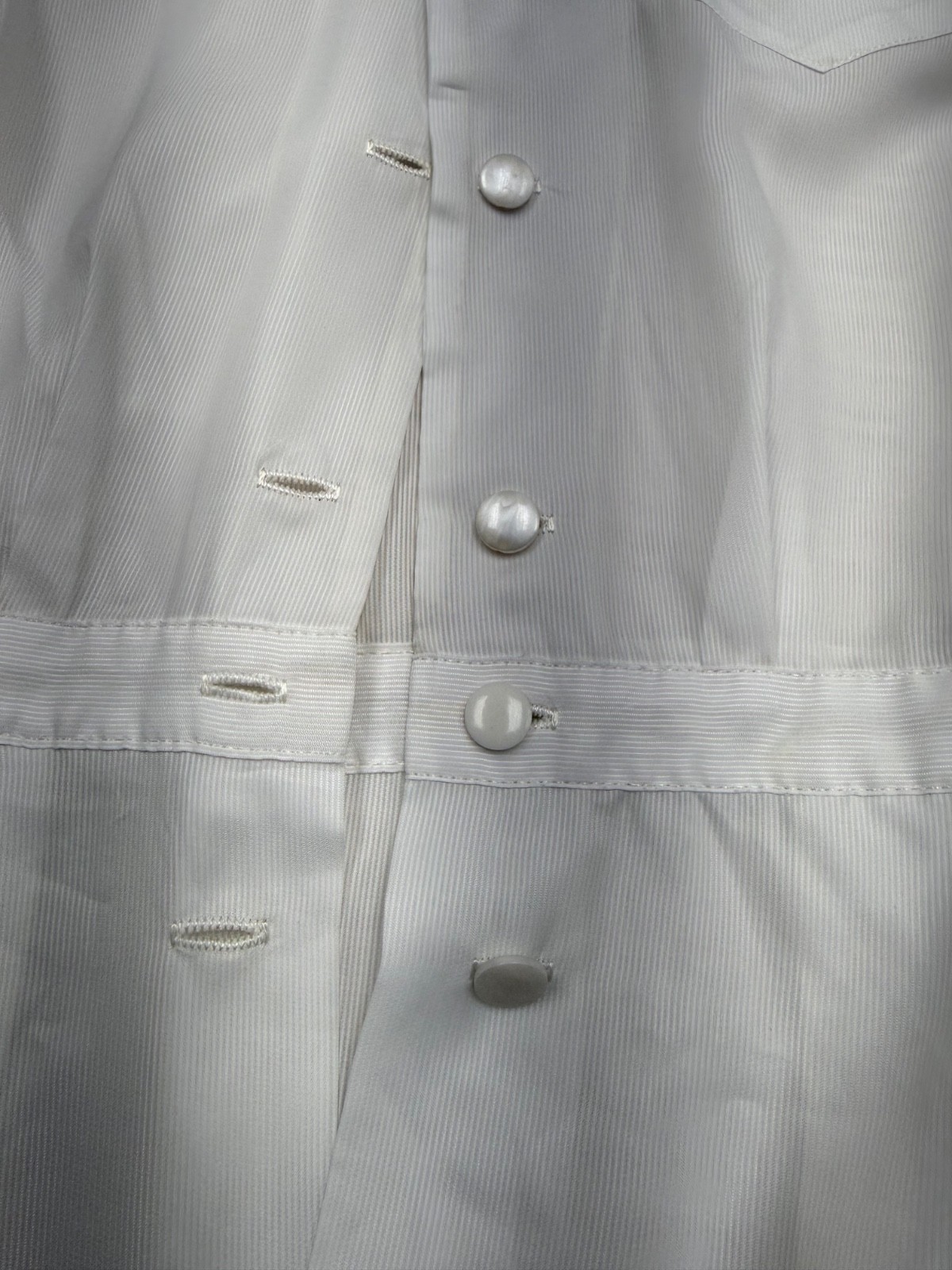 Vtg 50s 60s Nurse Waitress Removable Buttons Uniform Dress Small? White Dacron