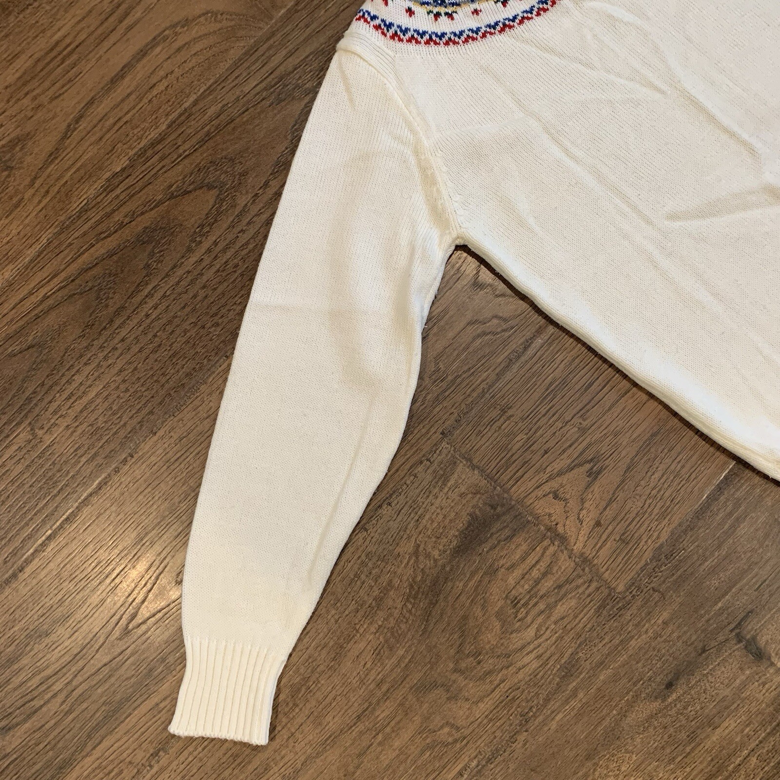 Vintage Women’s Sweater Size 42 Knitivo II Ivory White Pullover Fair Isle