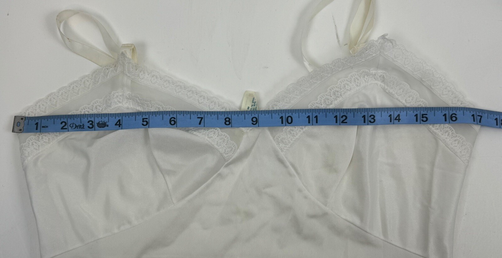 Vintage 1980s Lingerie By Vincent White Nightgown Slip Dress
