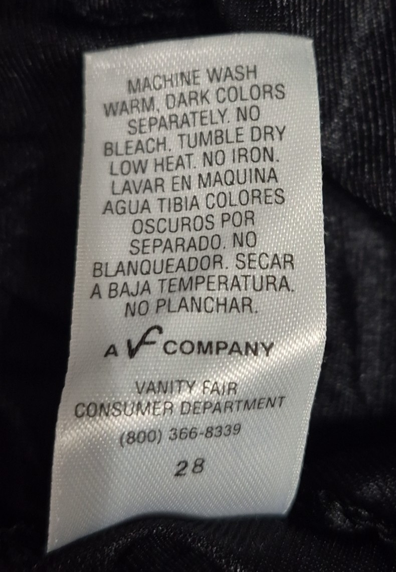 Vanity Fair Women’s Black Full Coverage Nylon Trim Lace Panties Size 7/44