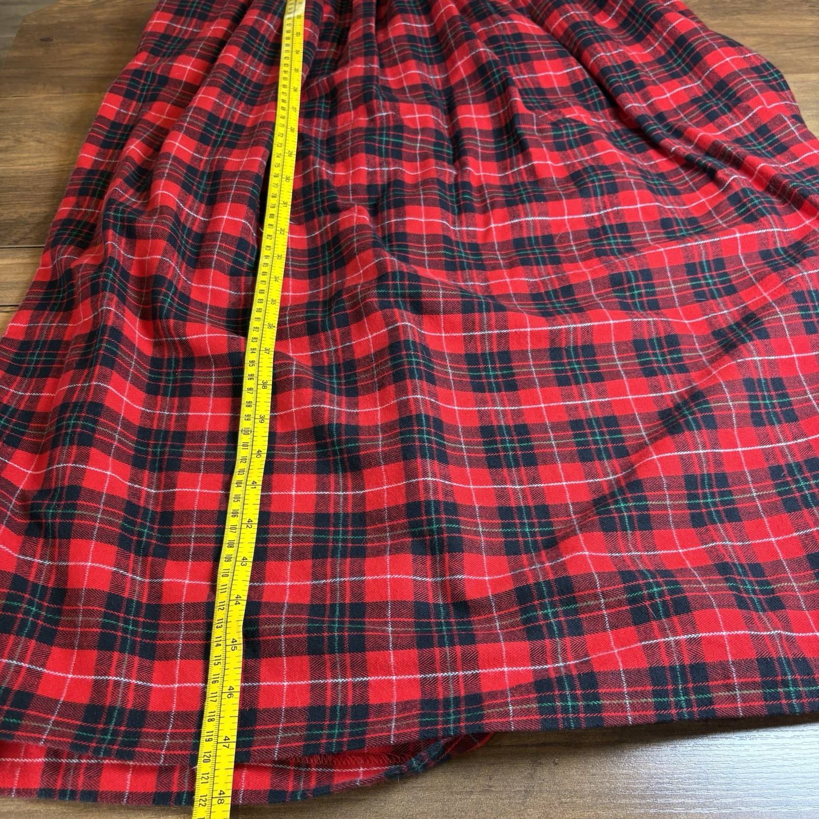 Portraits by Northern Isles Red Plaid Flannel Pleated Overall Dress Size 10
