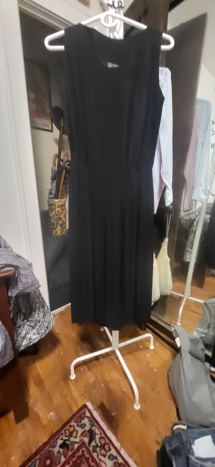 Vintage Miss Tall America by Taller modes Black Full Top & Pleated Skirt Dress M