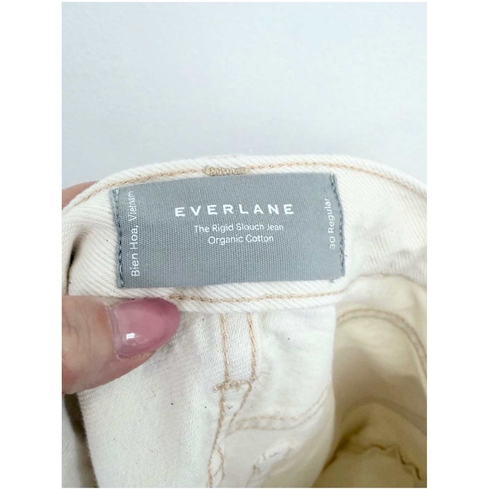 Everlane The Rigid Slouch Jean Ecru Cream High Rise Straight Leg 30