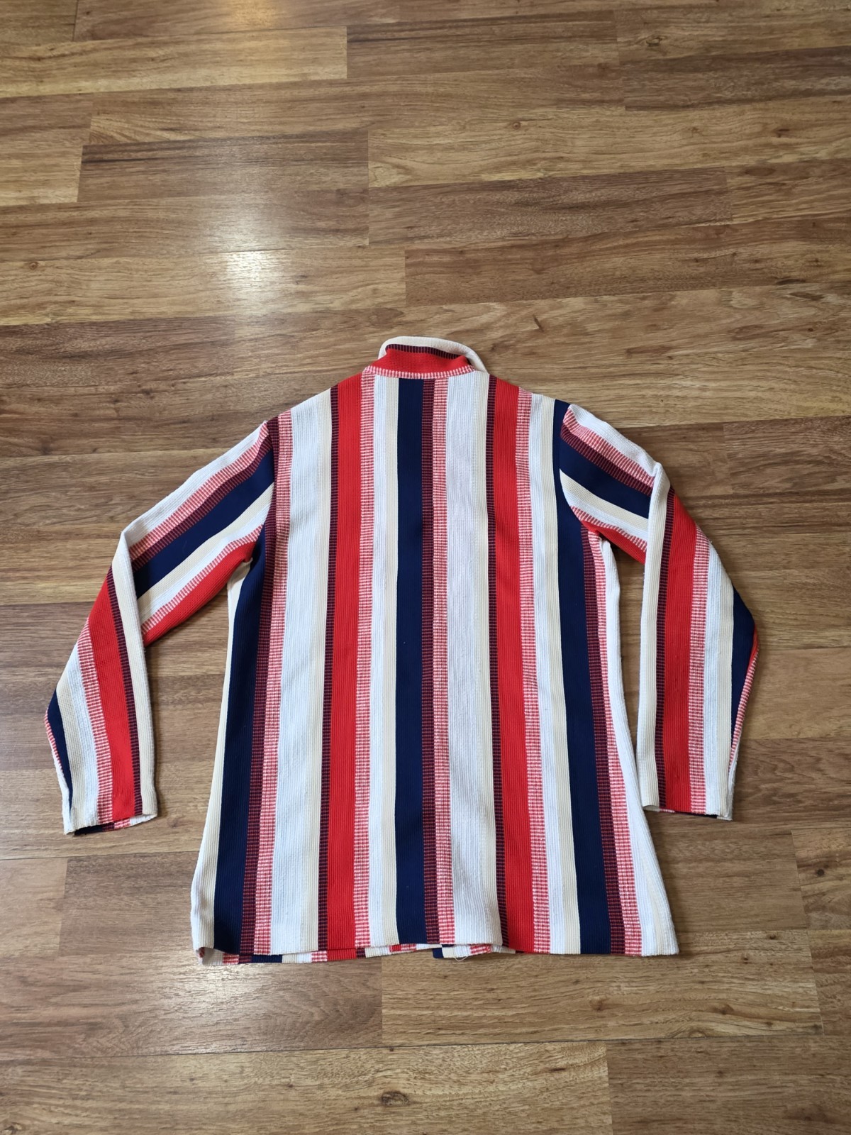 Womens Striped Shirt Vintage 70’s Butterfly Collar Funky Long Sleeve Medium