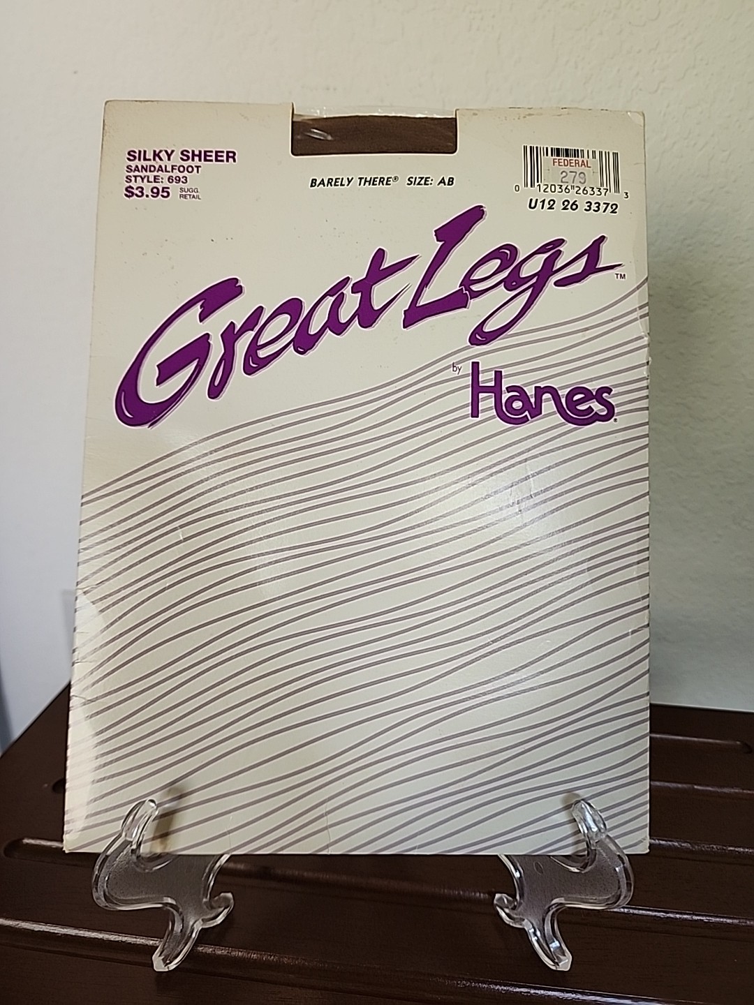 US VTG NOS Great Legs Hanes Silky Sheer Sandalfoot Pantyhose Sz AB Mocha Brown