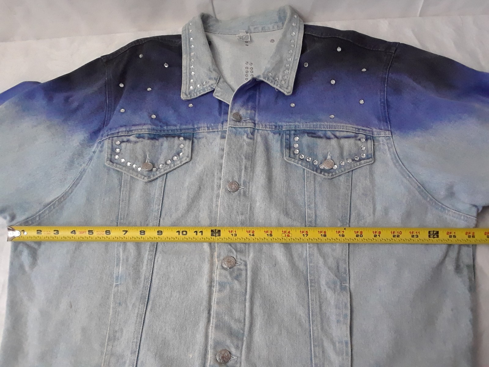 Vintage Denim Jacket Size Large JUST BRASS INC. Freeport NYC Large U.S.A. Made