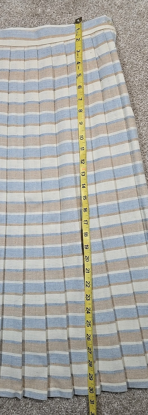 Attitude by Russ Togs Inc. Vintage Pleated Striped Skirt USA Made Women’s 16