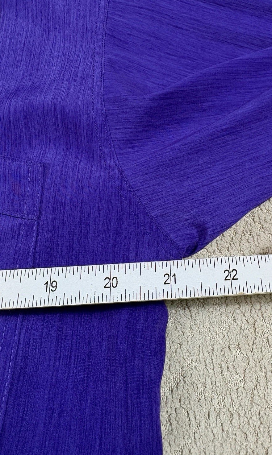 Vintage 80s Susan Hutton Purple Blouse 12 button up long sleeve pockets