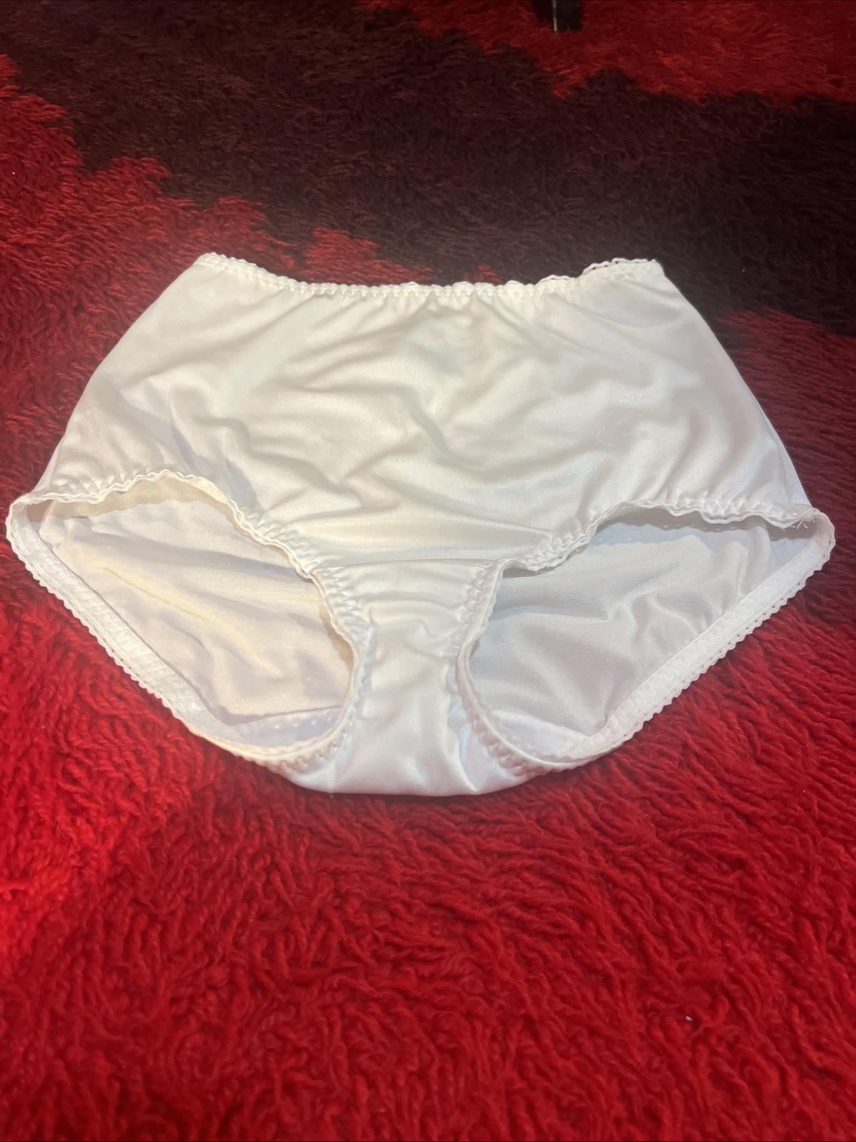 VTG Vanity Fair Panties Second Skin Glossy Satin Stretch White Mexico Small 5