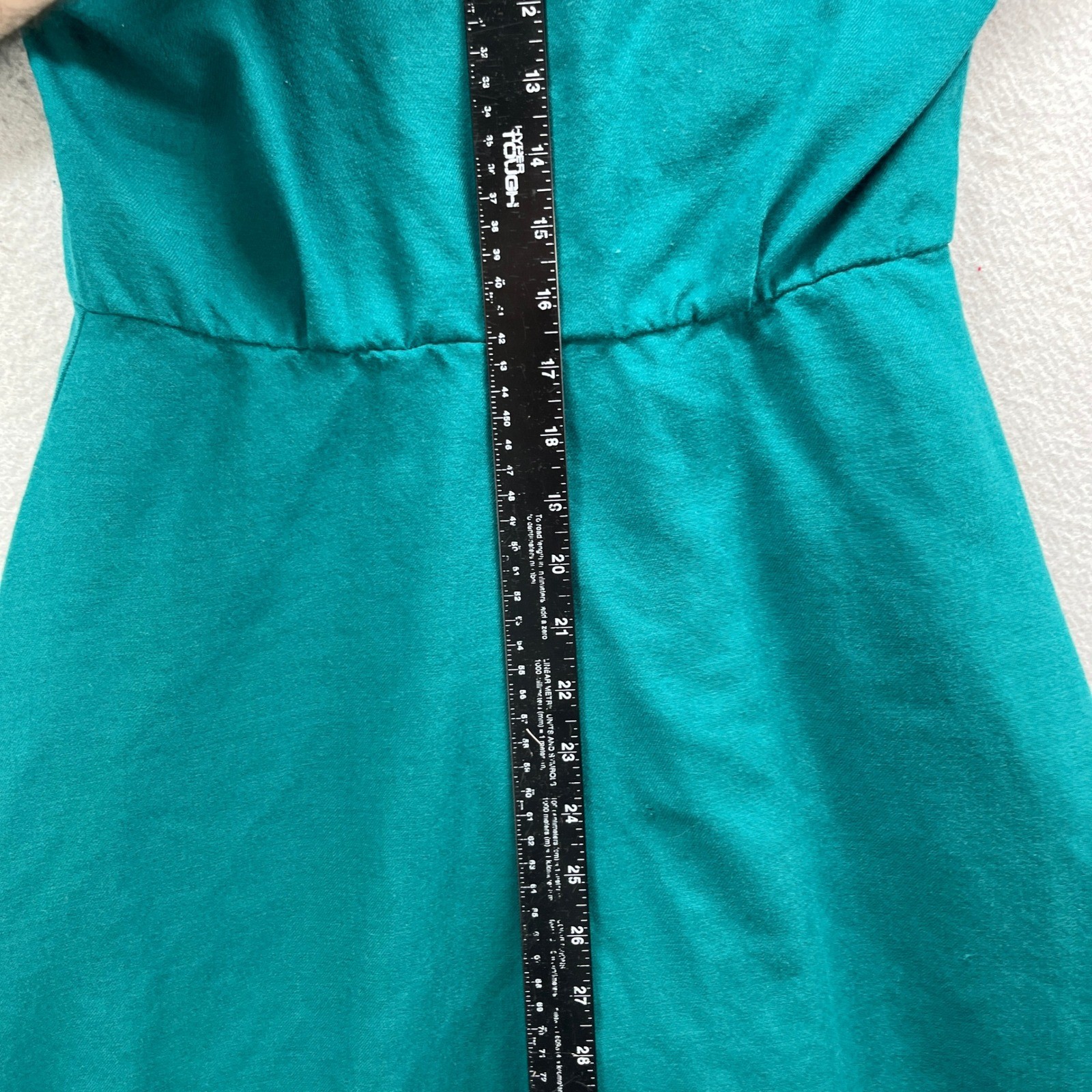 VTG Doncaster Coat Dress Womens 8 Teal Green Double Breasted Gold Button Maxi