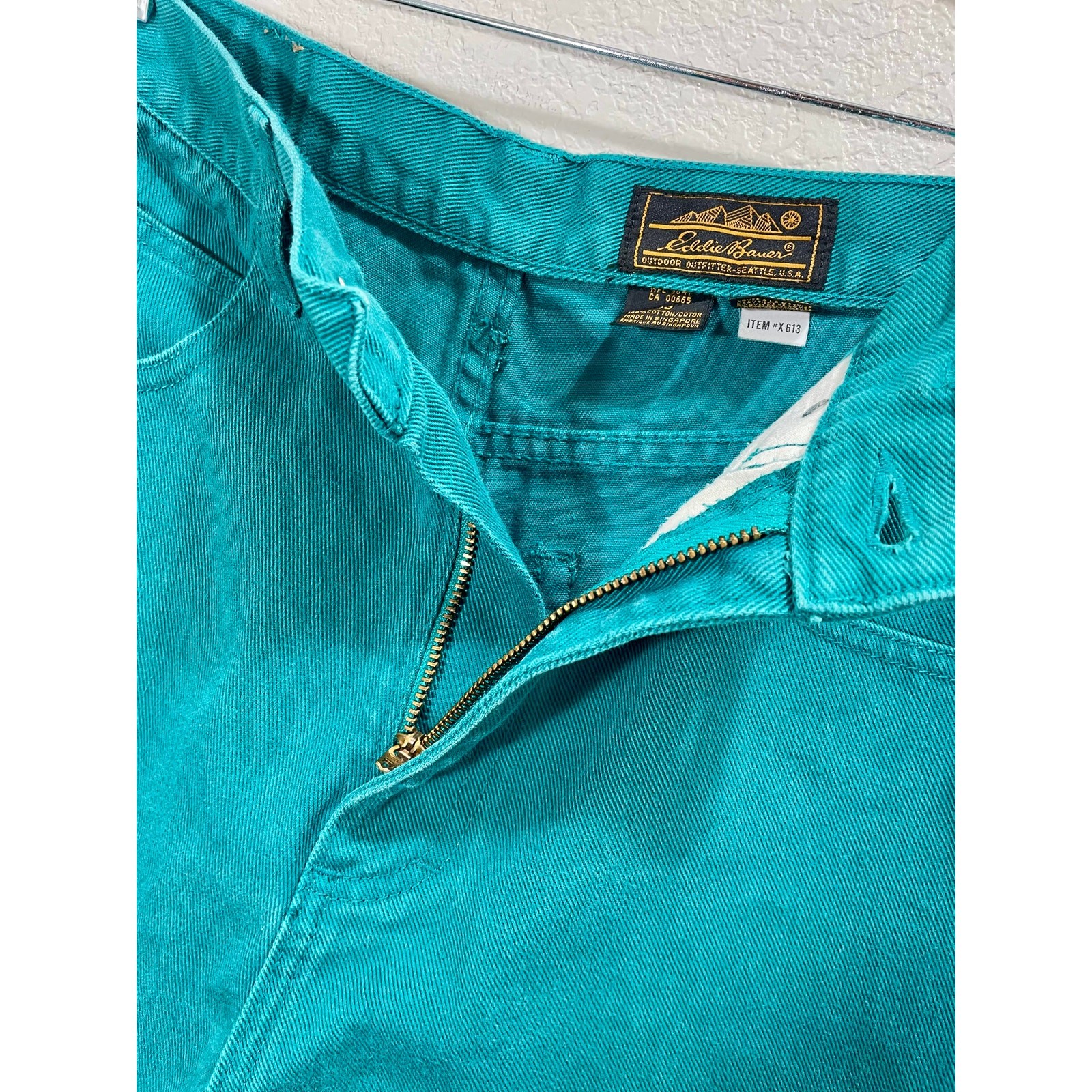 Vintage 80s Eddie Bauer Teal High-Waist Jeans 28″ Waist Outdoors Western