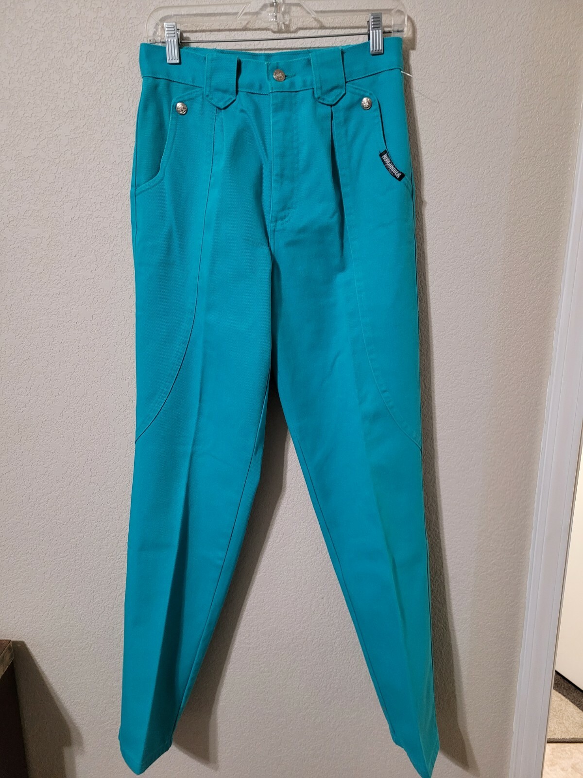 Vintage Roughrider Circle T Teal Western Women 6 28 inch High Waist Jeans Pants