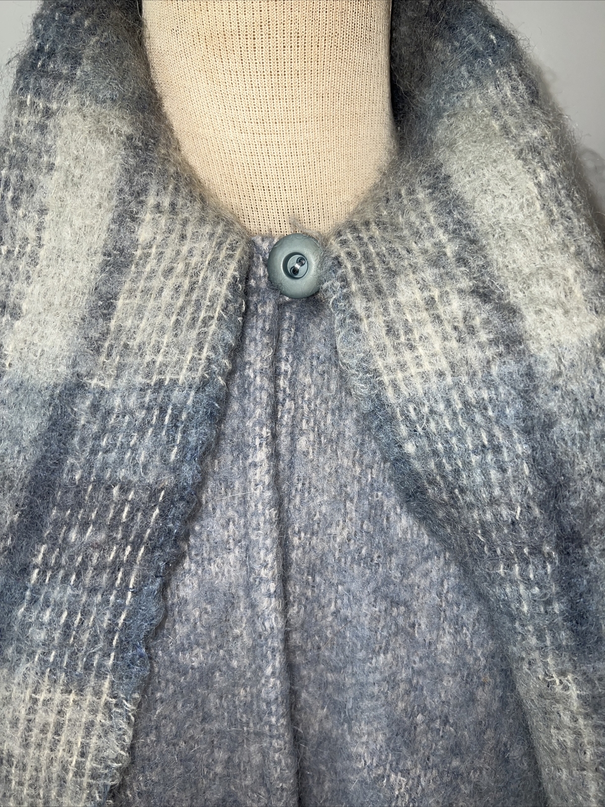 Donegal Design Size 36 Medium Vintage Mohair Jacket Cuff Sleeves Oversized Coat