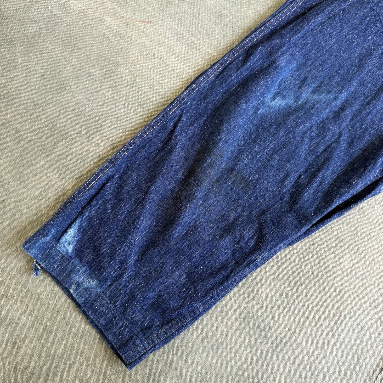 1950s Stockton Of Dallas Side Zip Denim Pants Dark Blue Jeans Vintage 1960s