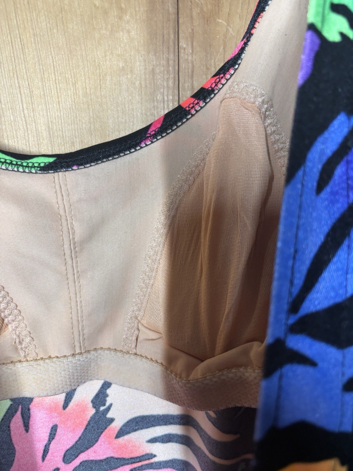 Catalina Neon Splash One Piece Swimsuit Bathing Suit Size 14 USA VTG 80s 38/32