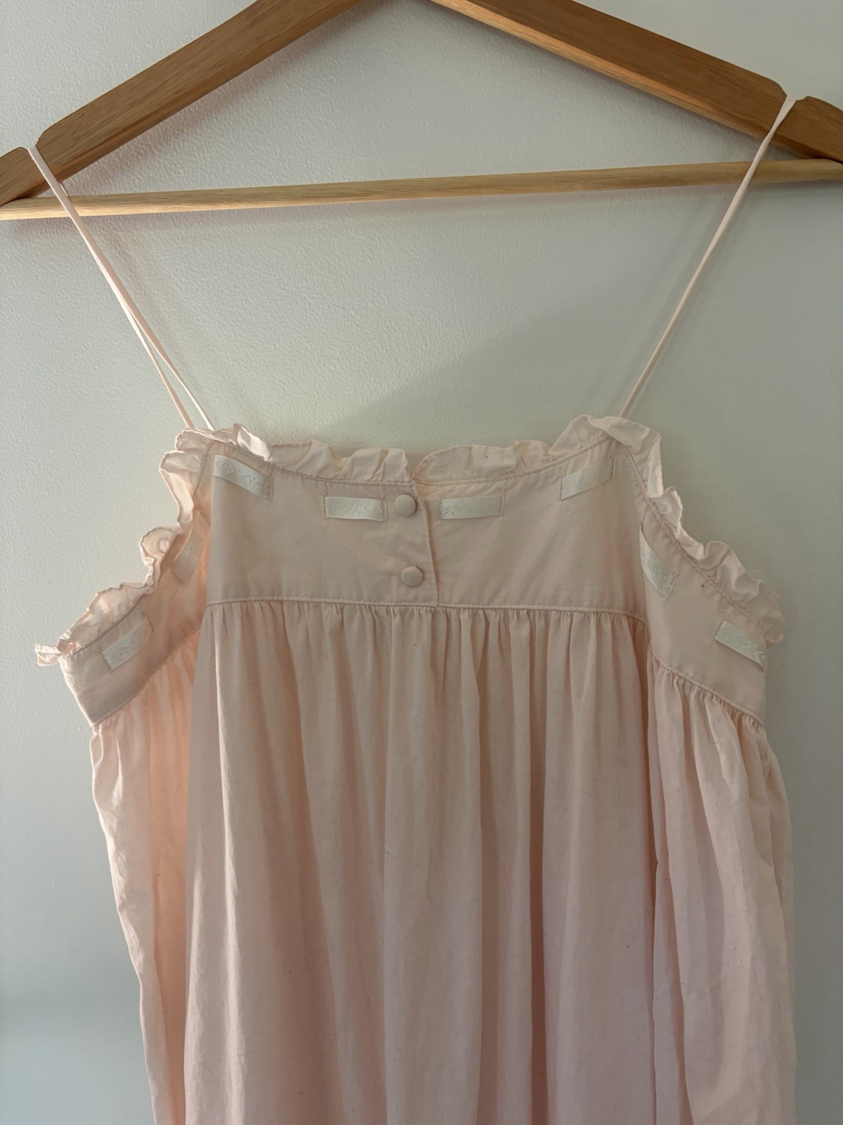 VTG 80s Victoria’s Secret Gold Label Pink Cotton Maxi Nightgown Slip Dress Small