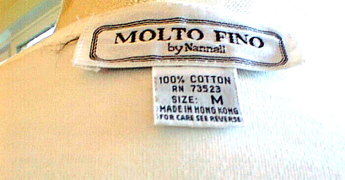 VTG Molto Fino Long Sleeve Cotton Tunic Top Beads Jewels Flapper Girl Sz M Plus