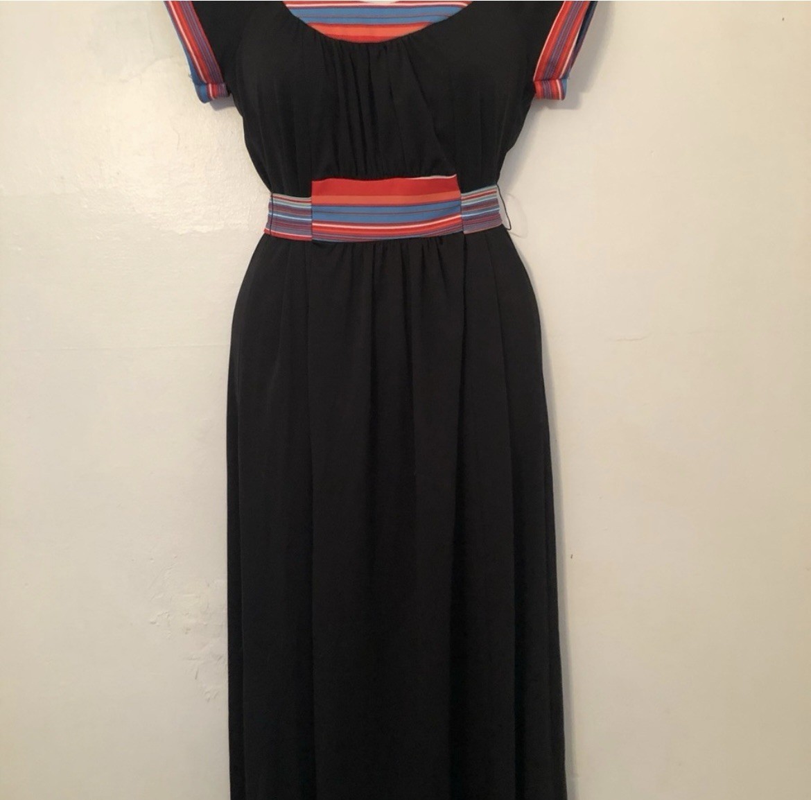 Vintage Paper Moon by Yvette Black S/S Dress szM