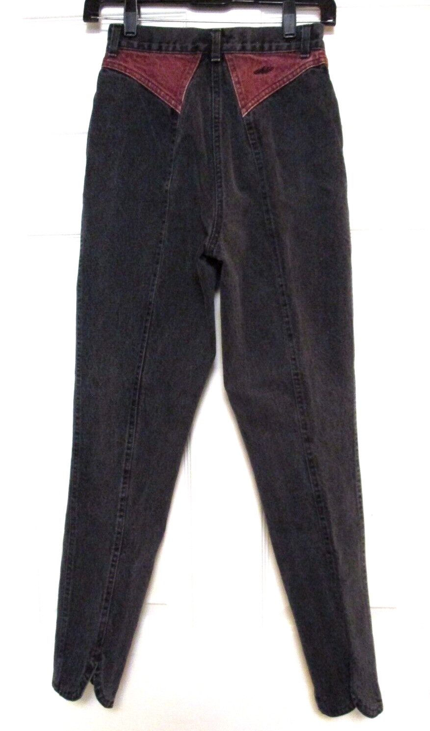 Vtg Chic Womens Juniors Jeans Black High Waist Mom Western sz 7 Cowgirl 24w USA