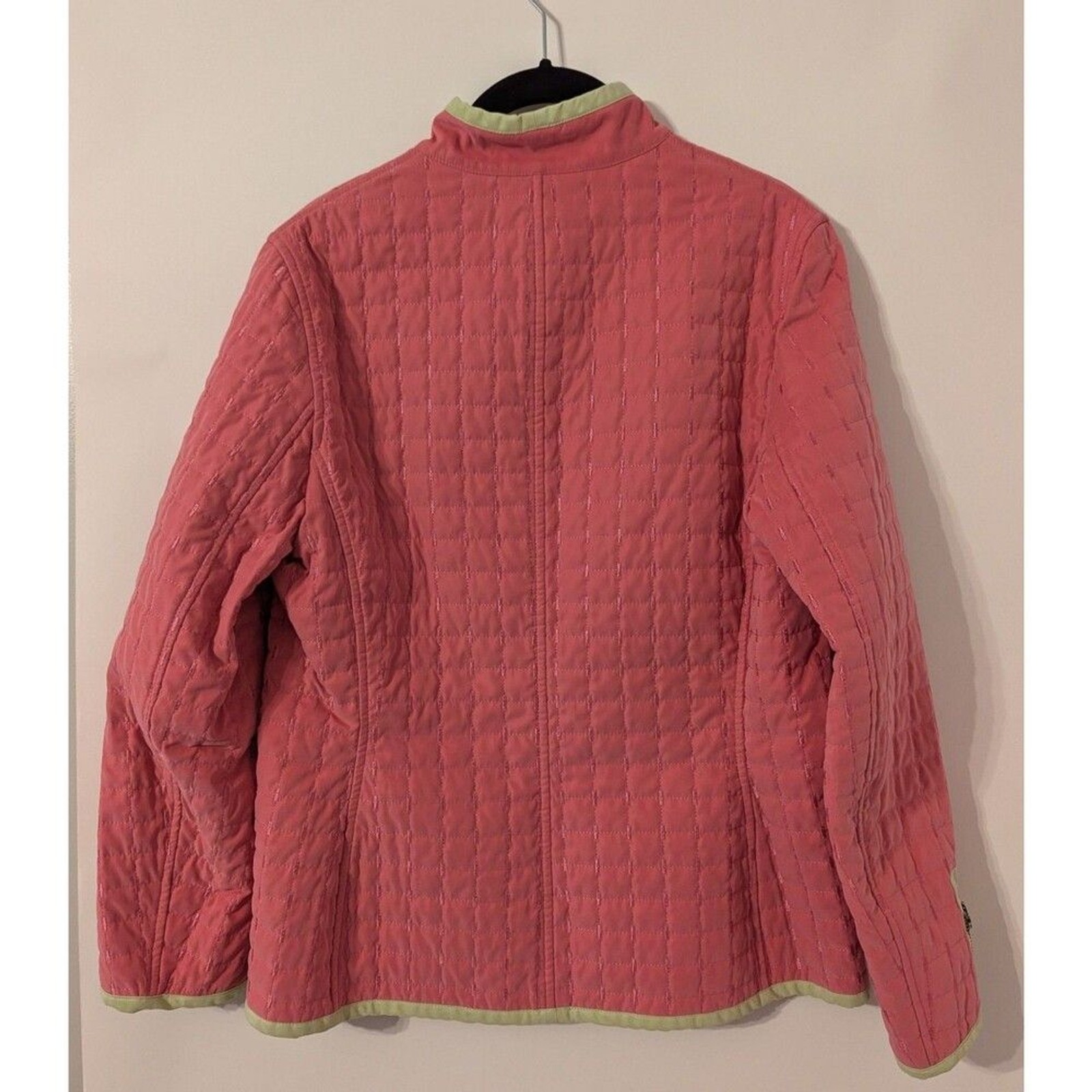 Vintage 80’s Carlisle Size 6 Jacket Quilted Hot Pink and Green Prep Preppy