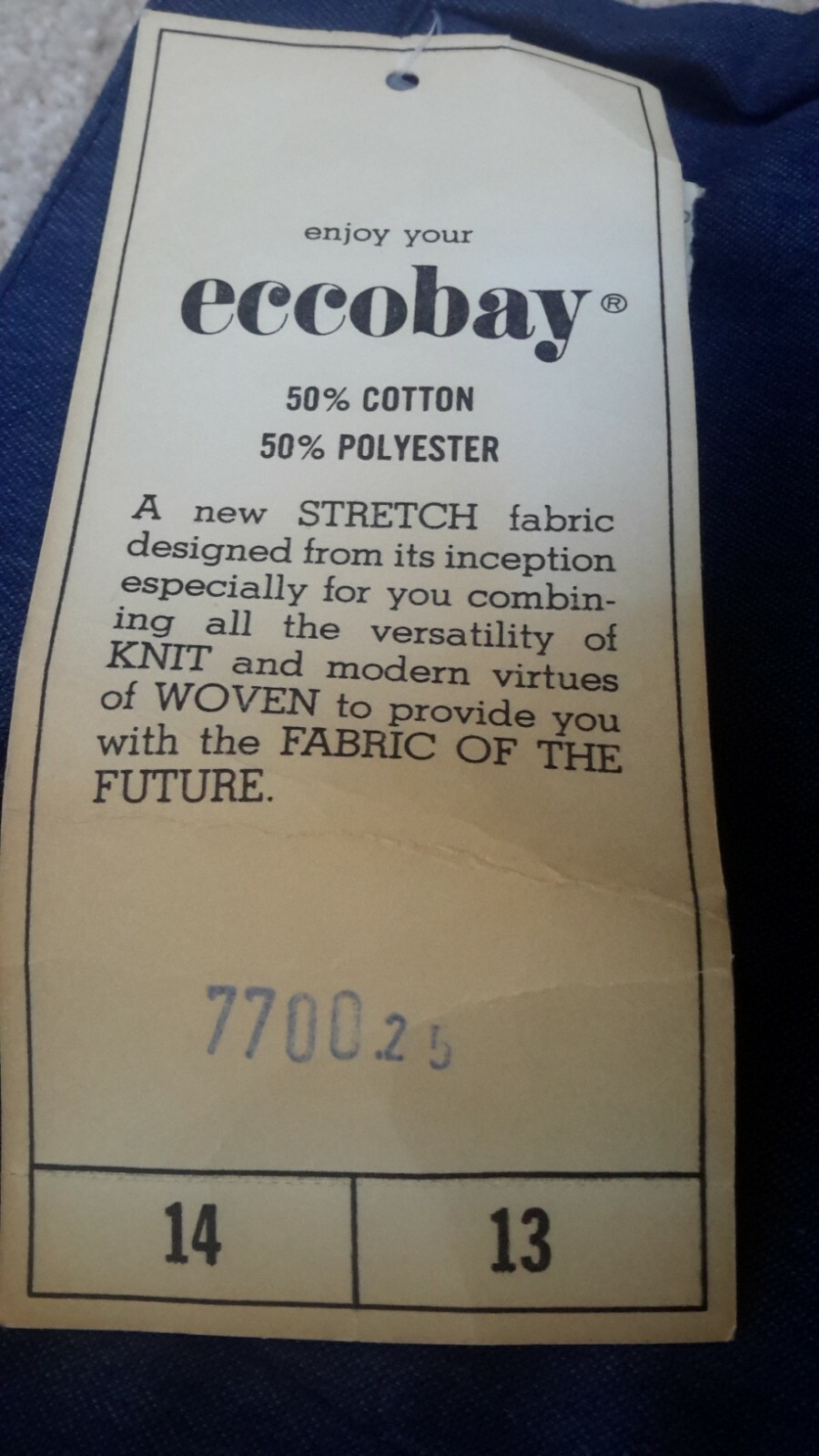 Vintage Ecco Bay Womens Size 13-14 1970s Blue Denim Jeans NWT