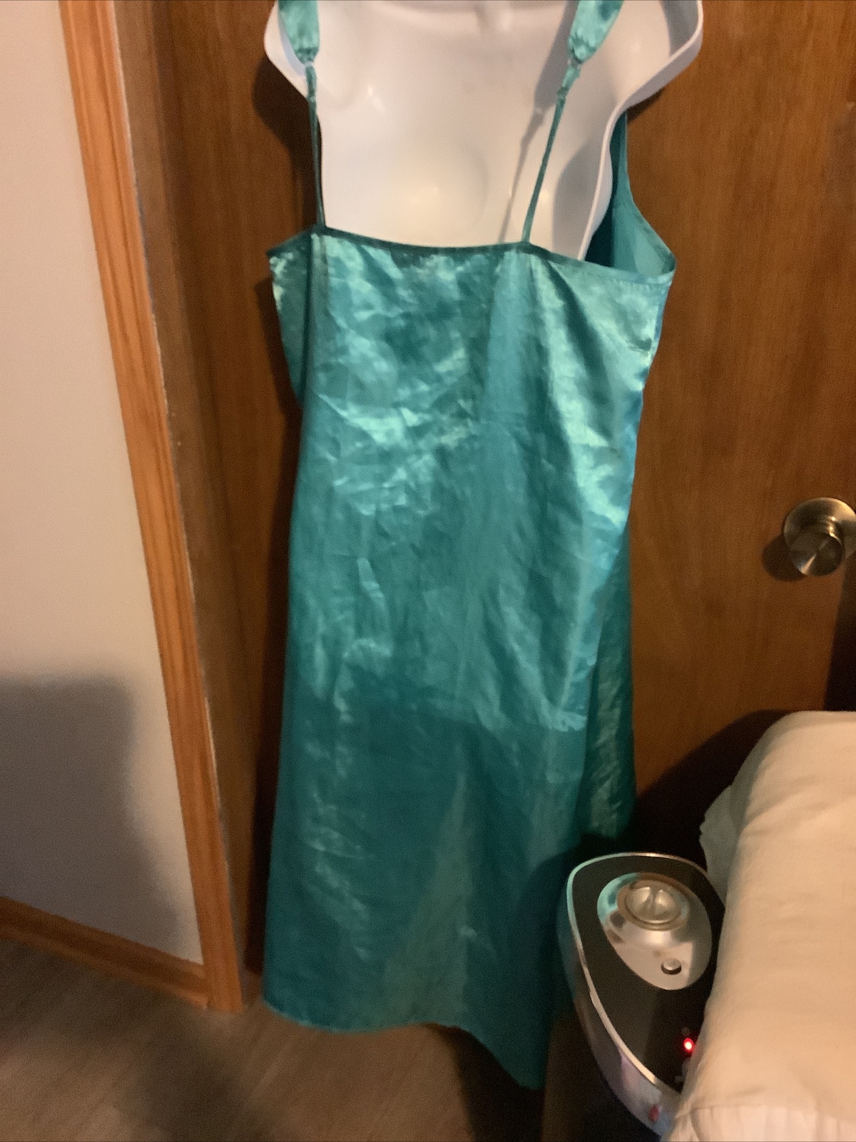 Vintage Midnight Velvet Teal Silky Nightgown Women’s Large