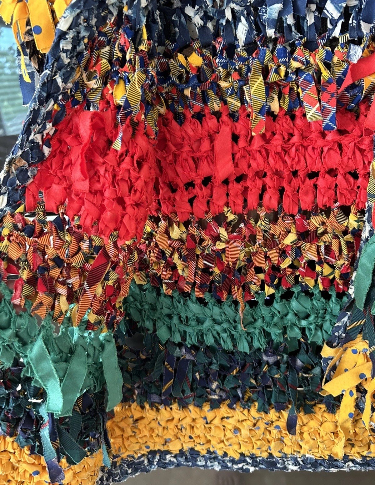 Vtg Vest Medium Estelle Gracer Hippie Rag Rug Artisan Crafted Festival Boho 1989