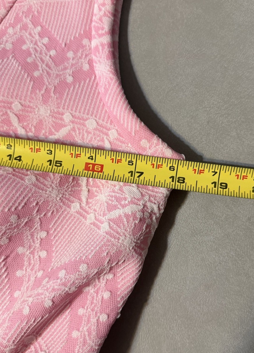 Vintage Women’s Toni Todd Pink Textured Sleeveless Formal Maxi Dress With Belt