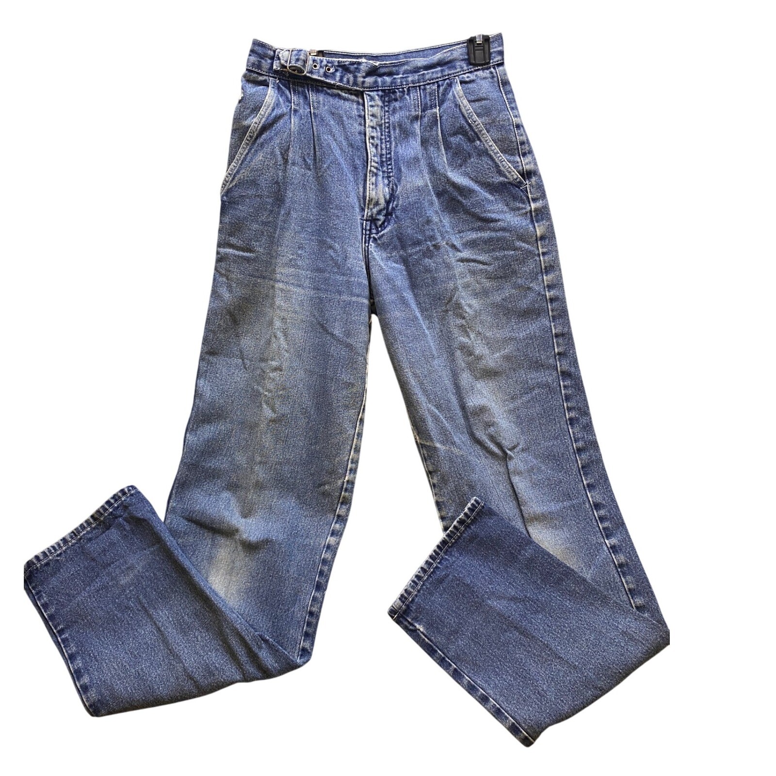 Vintage Normandee Rose Jeans Womens 9L Pleated Buckle Baggy 80’s High Waisted