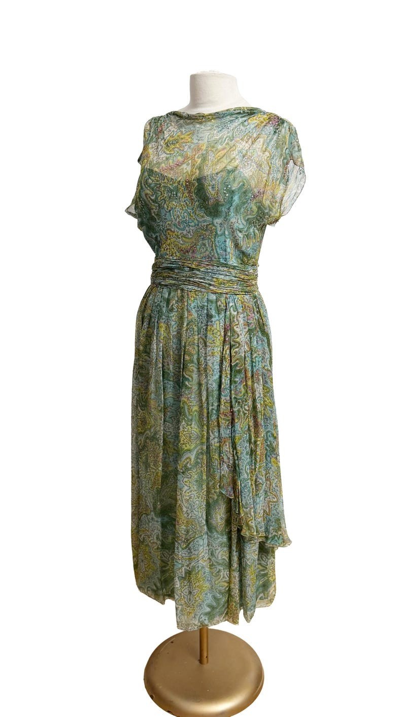 1960s Terry Allen Dress / 1960s Party Dress / 1960s Cocktail Dress / Size Large