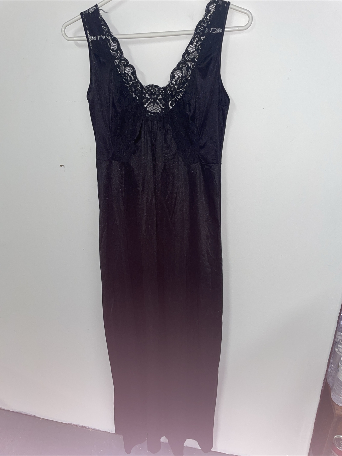Vintage Stardust Long Black Nightgown S