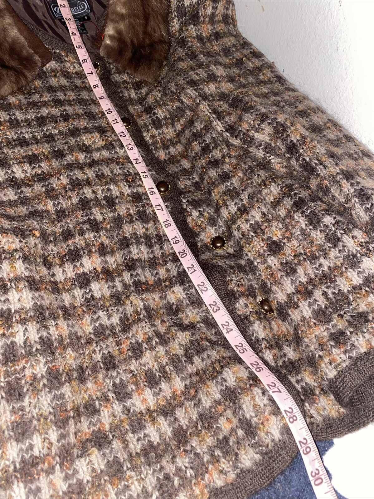 rochelle Of California Mohair Blend Plaid 80s Jacket Women Small Vintage Tweed