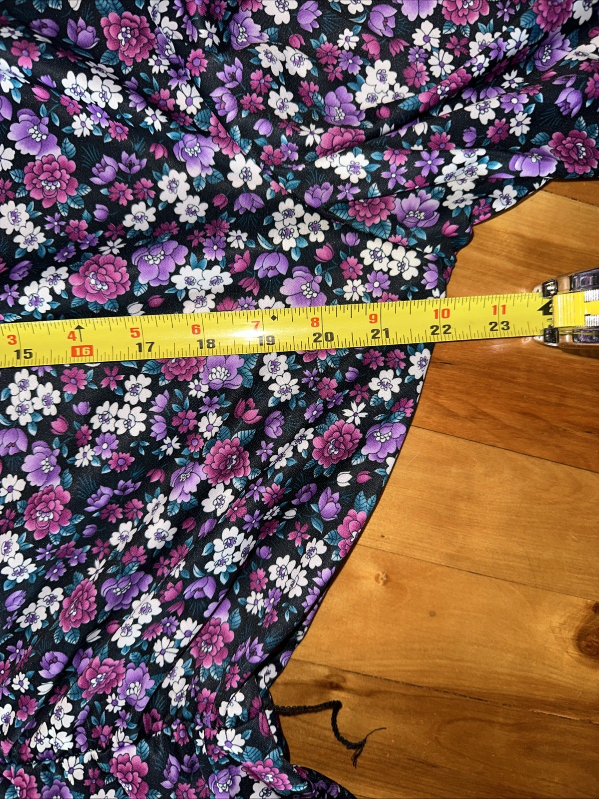 Vintage Sue Sherry Floral Prairie Maxi Dress Peter Pan Collar Pearl Buttons USA