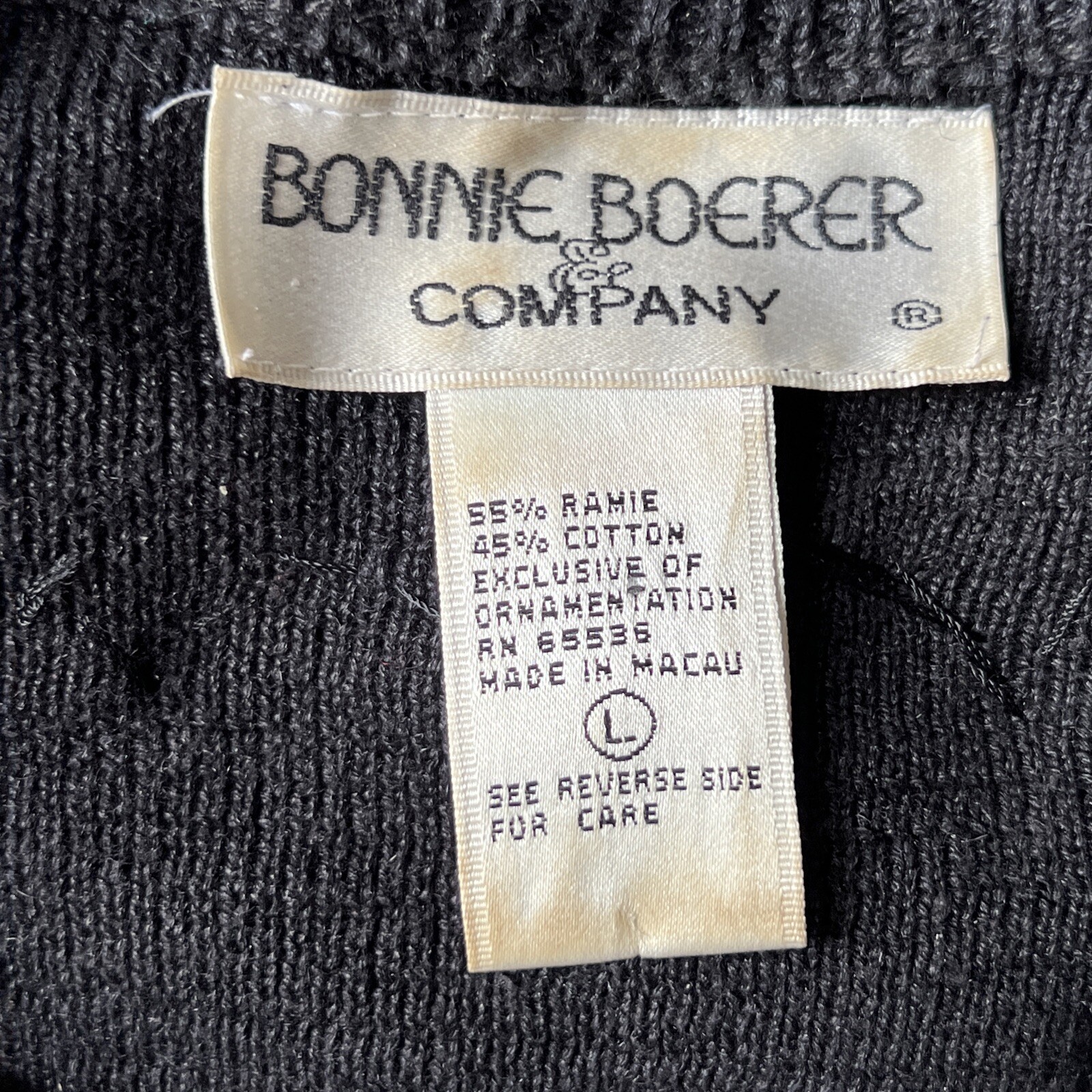 Vintage BONNIE BOERER Womens LARGE Chandelier Crystal Pendants Sweater Top