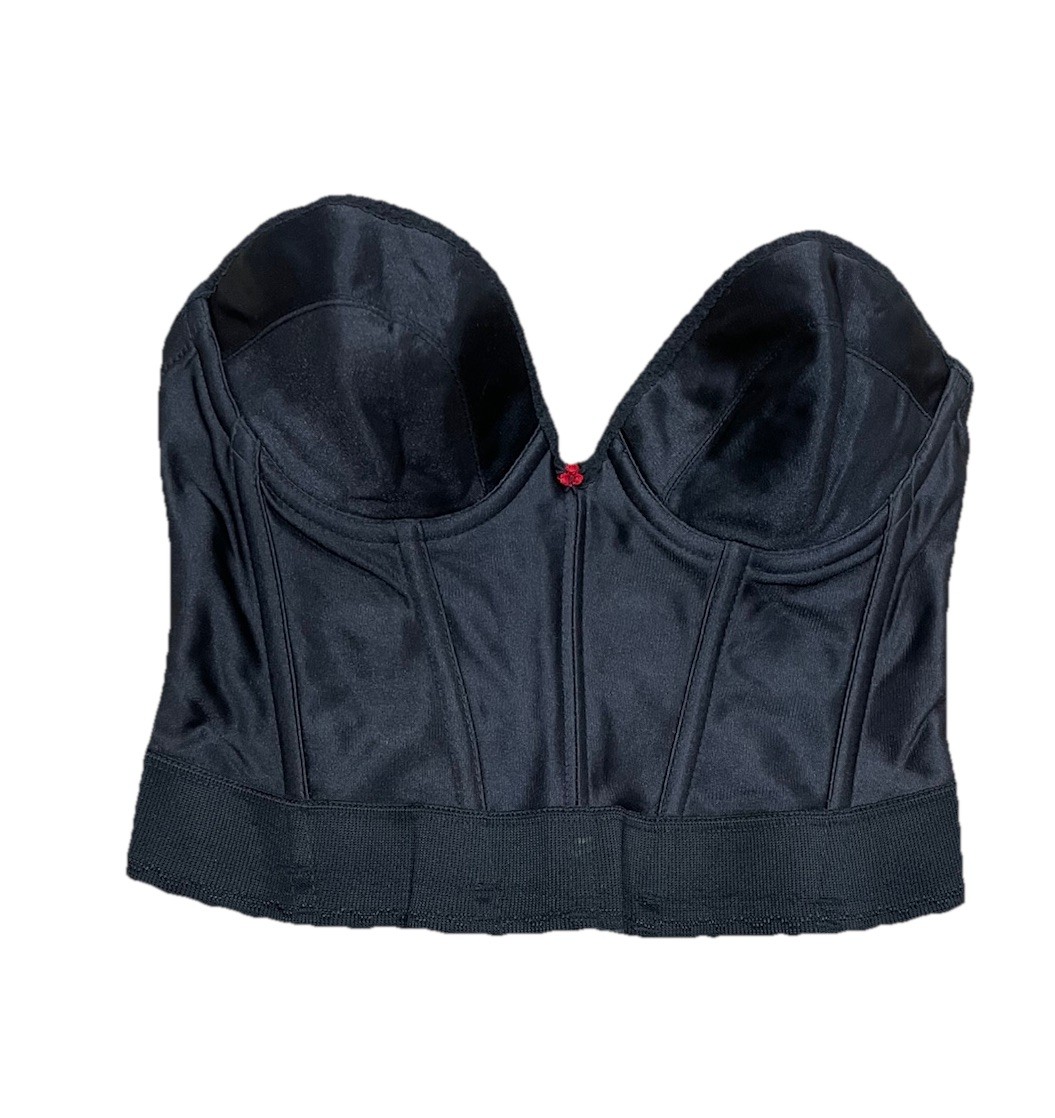 Vintage Black Strapless Corset Bustier Womens 36B Lolita Coquette Clubwear 203