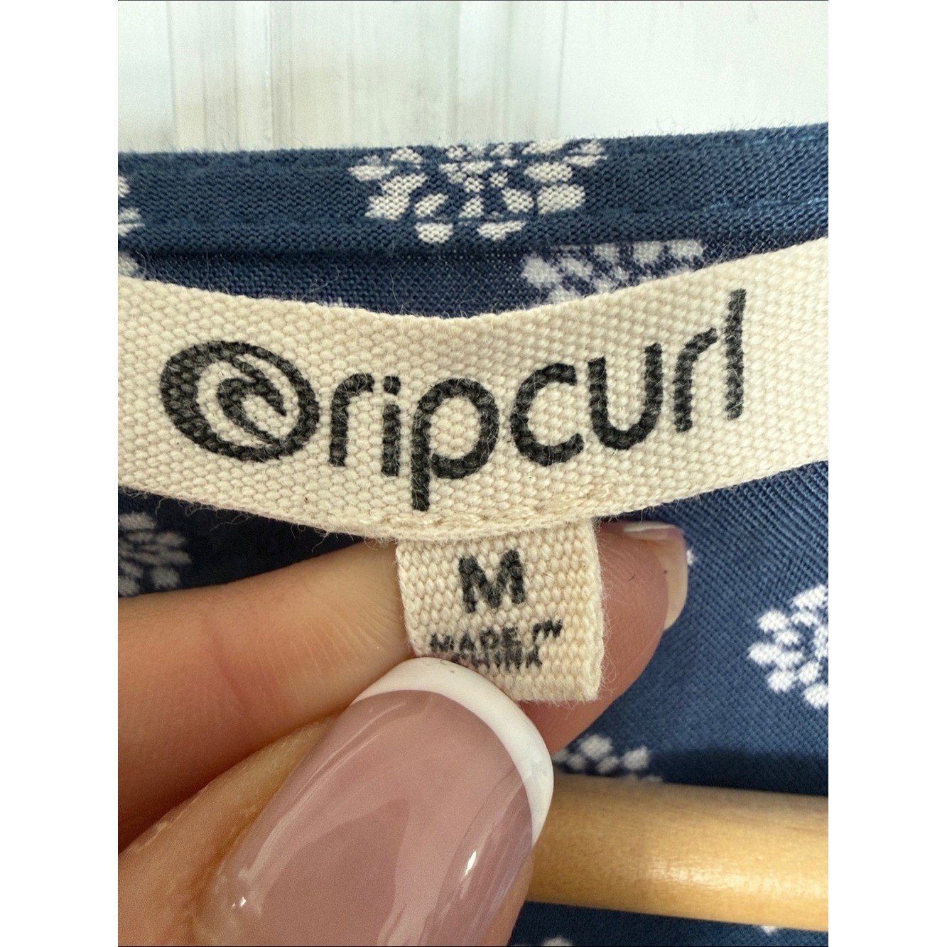 Rip Curl Floral Tie-Front Dress – Blue Coastal Surfer Girl Beach Boho Size M