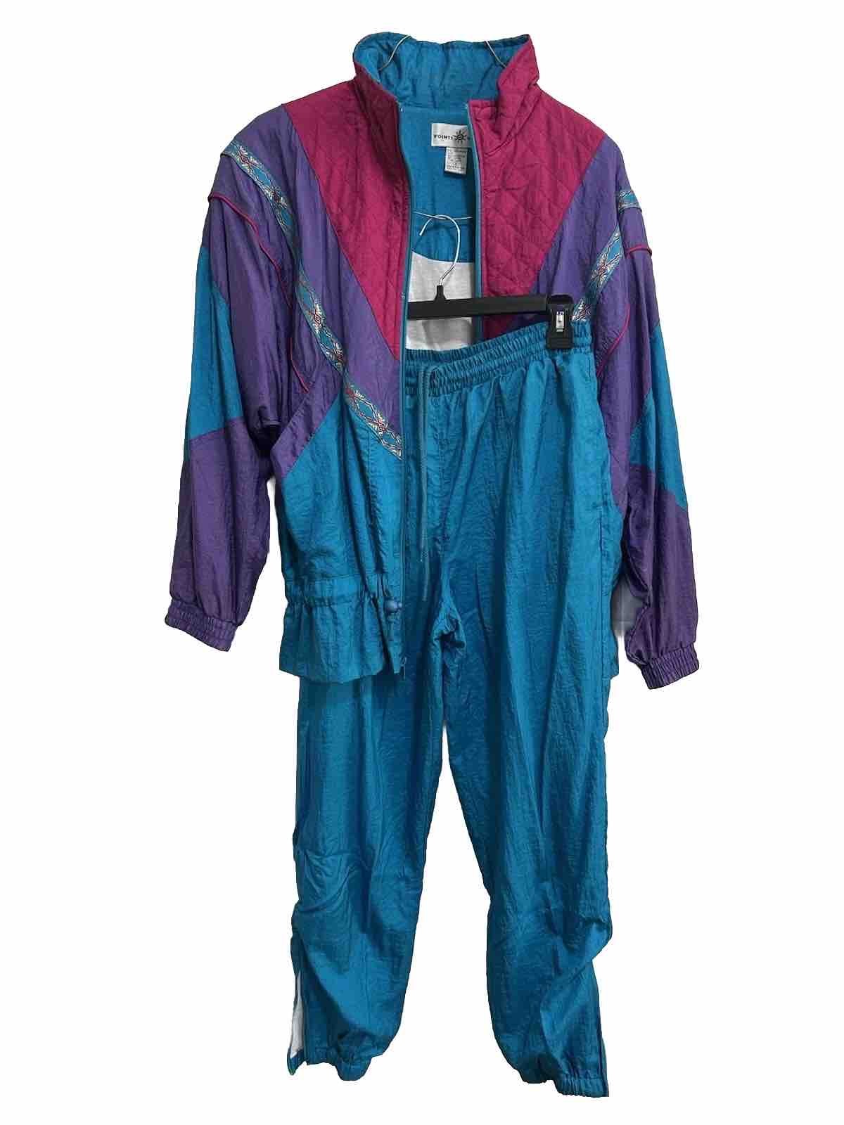 80’s 90’s Windbreaker Set Jacket And Pants Tracksuit Vintage Retro Mom