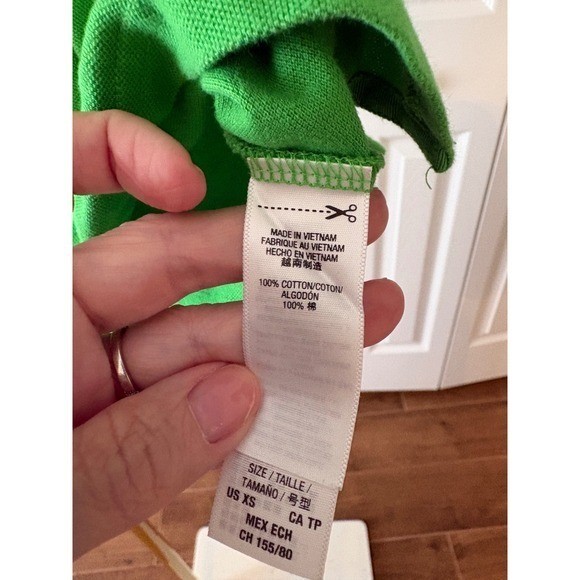 Vintage Juicy Couture Polo Shirt Green Cotton Pique Puff Sleeve Y2K Size XS