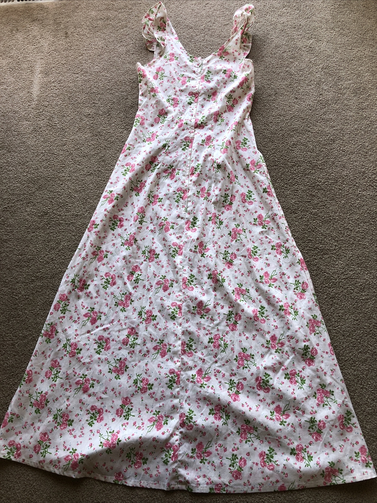Vintage Trivia Charm Of Hollywood Prairie Dress Floral Roses White Cottagegore