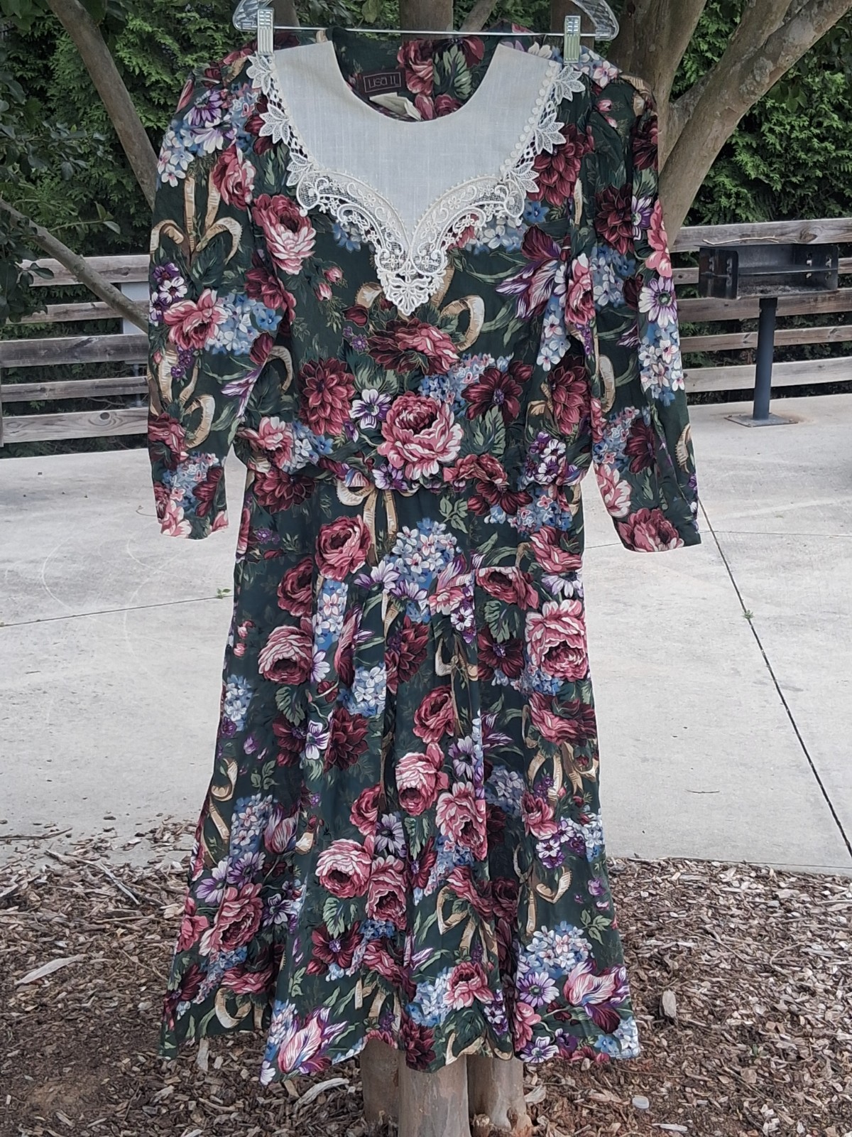 Vintage Lisa II Cottagecore Floral Dress 80s Romantic Prairie Style Plus Size 18